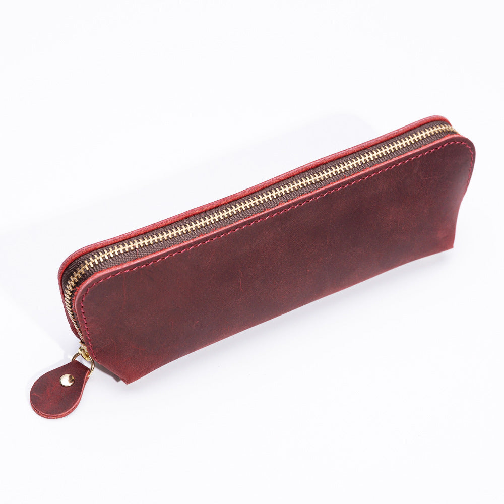 Zippered Leather Pencil Case