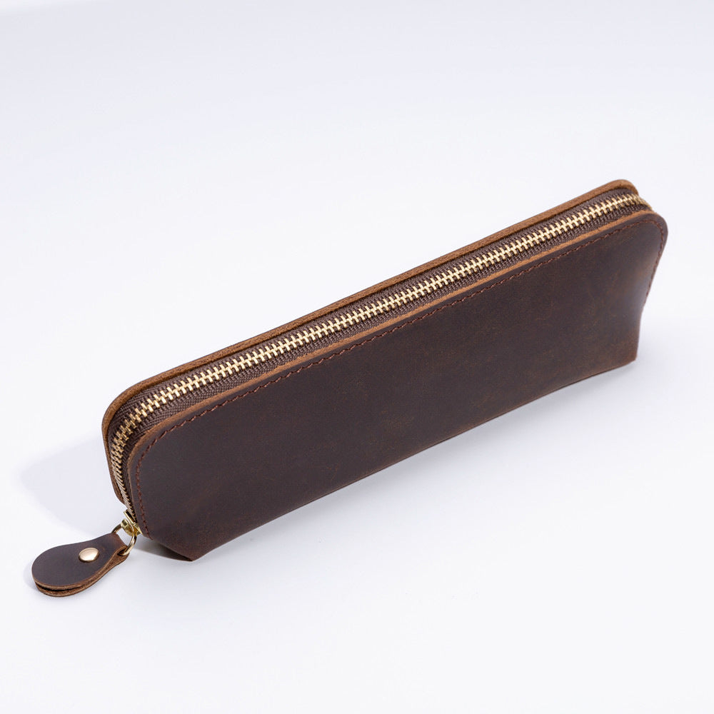 Zippered Leather Pencil Case