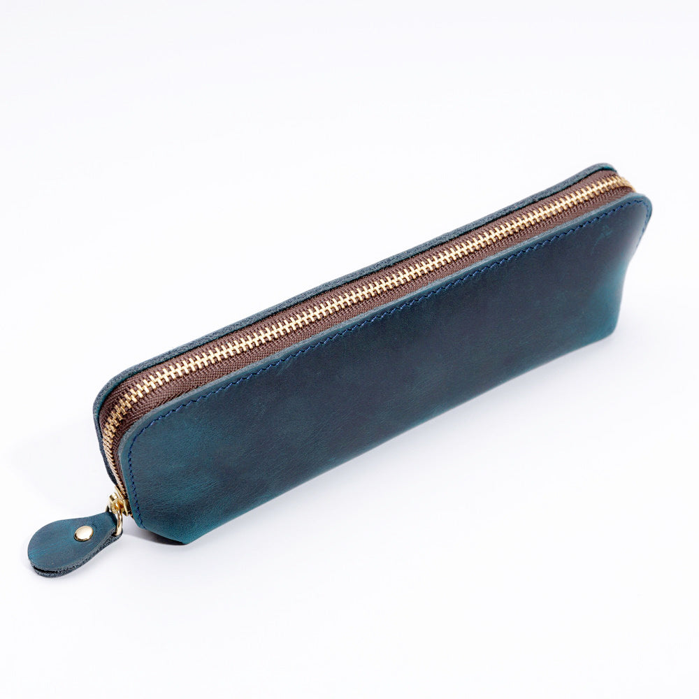 Zippered Leather Pencil Case